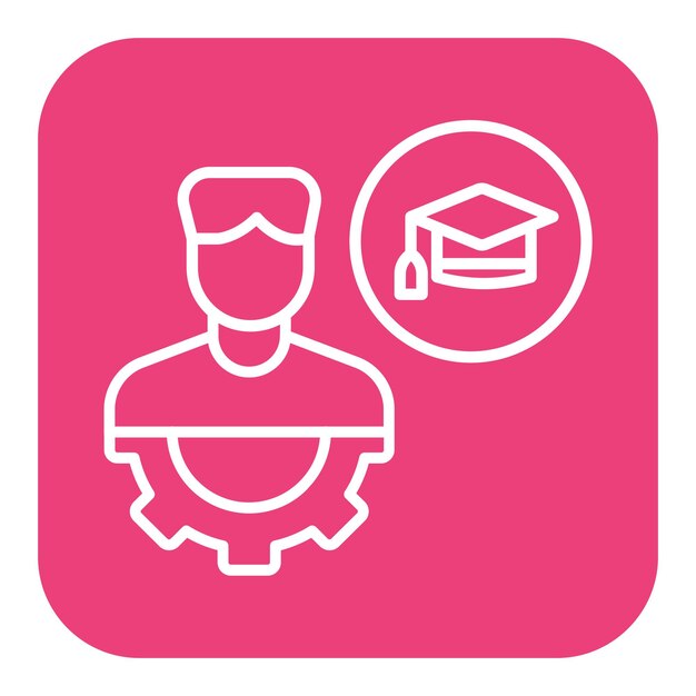 El icono del vector de especialización se puede utilizar para el conjunto de iconos de educación en línea