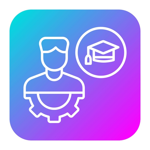 El icono del vector de especialización se puede utilizar para el conjunto de iconos de educación en línea