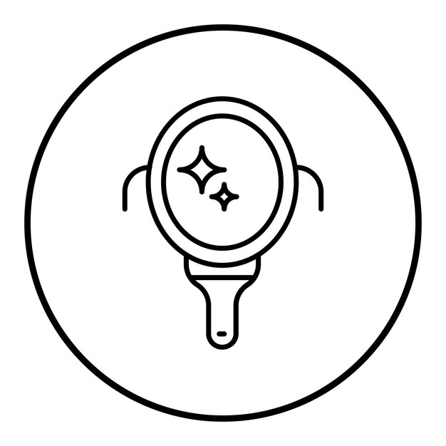 El icono del vector del espejo de la mano se puede utilizar para el conjunto de iconos de la rutina de higiene
