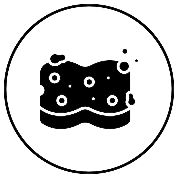 El icono del vector de la esponja se puede usar para el conjunto de iconos de limpieza de la casa
