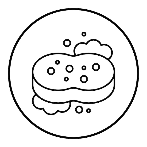 El icono del vector de la esponja se puede utilizar para el conjunto de iconos de la rutina de higiene