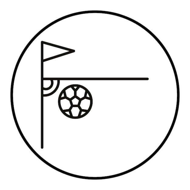 El icono del vector de esquina se puede usar para el conjunto de iconos de fútbol
