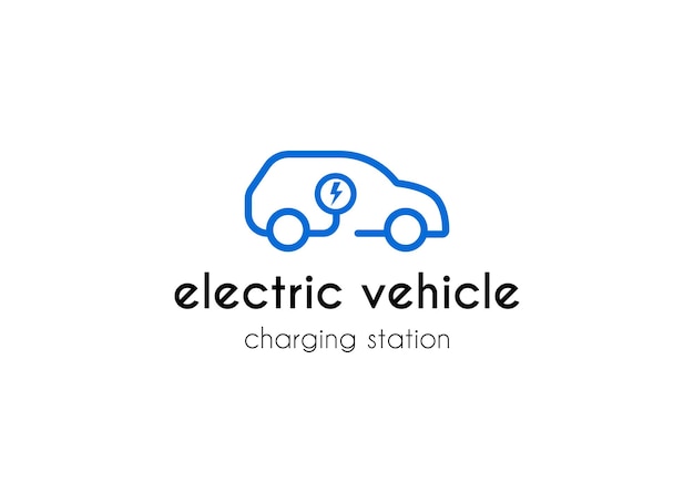 Icono de vector de estación de carga eléctrica