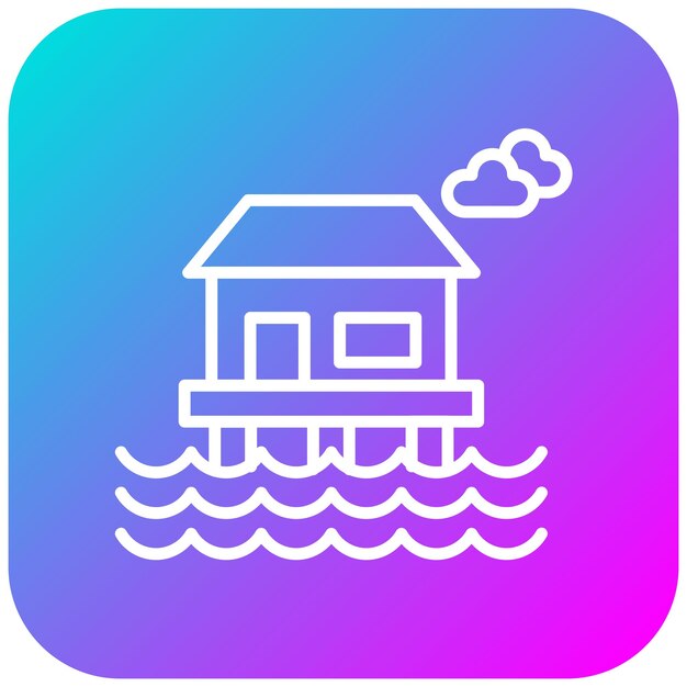 El icono del vector de la estación se puede utilizar para el conjunto de iconos de la línea costera