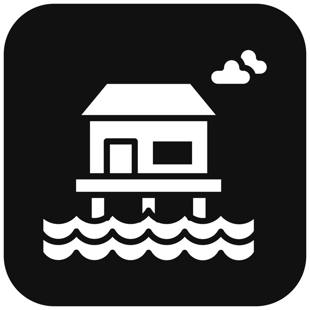 El icono del vector de la estación se puede utilizar para el conjunto de iconos de la línea costera