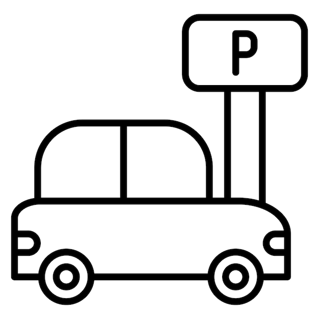 El icono del vector de estacionamiento libre se puede utilizar para el conjunto de iconos del espacio de trabajo conjunto