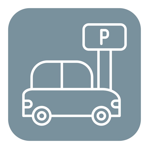 El icono del vector de estacionamiento libre se puede utilizar para el conjunto de iconos del espacio de trabajo conjunto