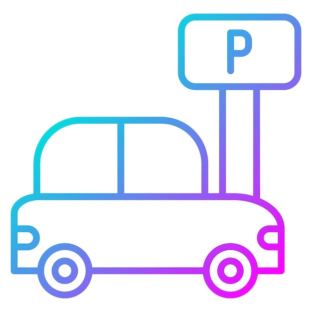 El icono del vector de estacionamiento libre se puede utilizar para el conjunto de iconos del espacio de trabajo conjunto