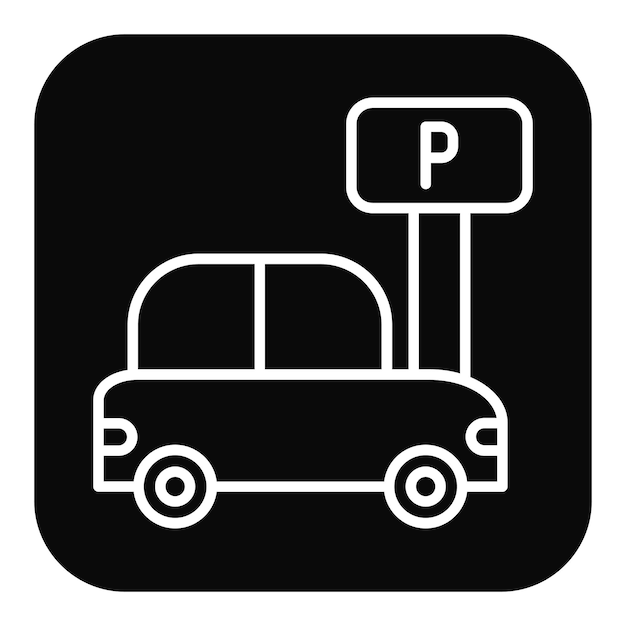 Vector el icono del vector de estacionamiento libre se puede utilizar para el conjunto de iconos del espacio de trabajo conjunto