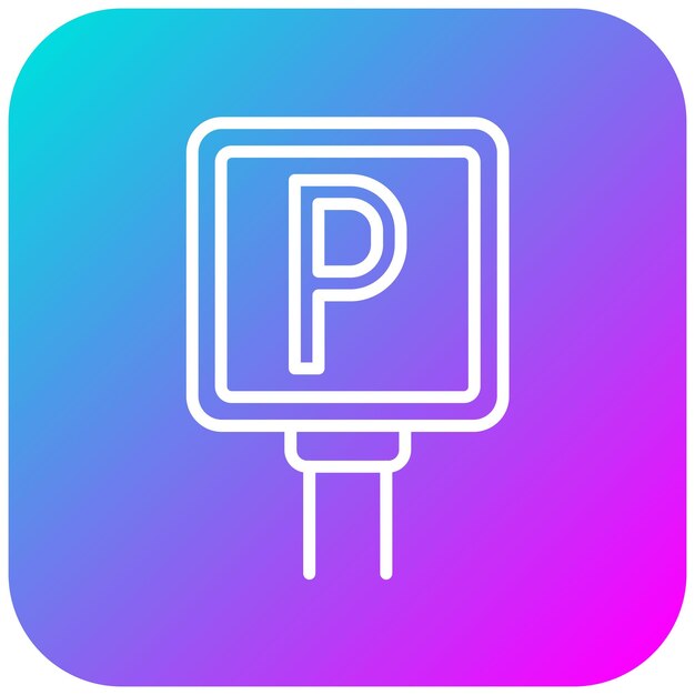 El icono del vector de estacionamiento se puede utilizar para el conjunto de iconos de señales de tráfico