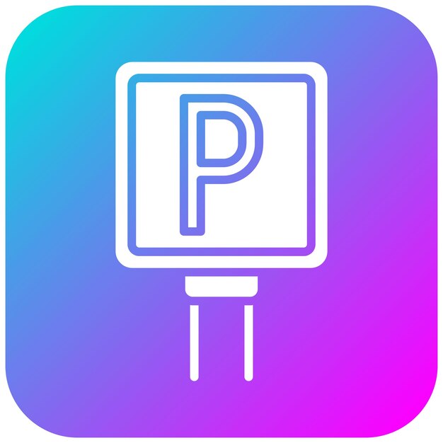 El icono del vector de estacionamiento se puede utilizar para el conjunto de iconos de señales de tráfico