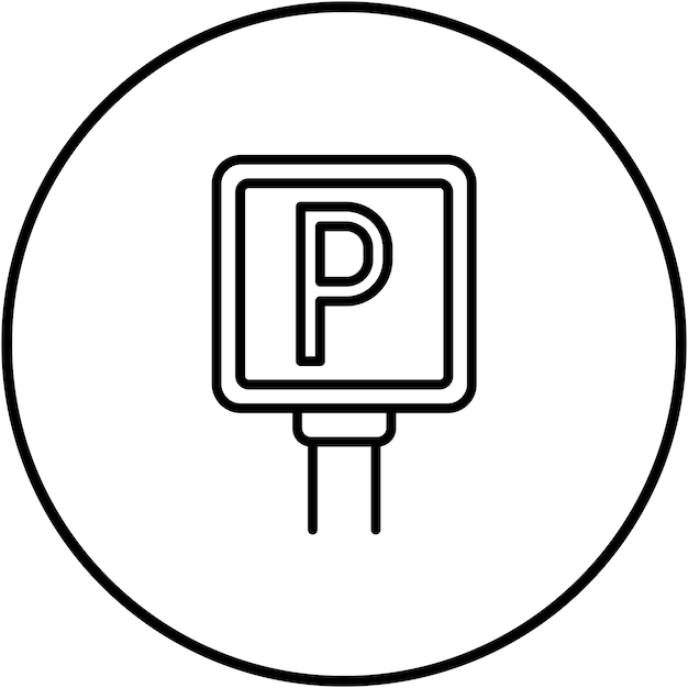 El icono del vector de estacionamiento se puede utilizar para el conjunto de iconos de señales de tráfico