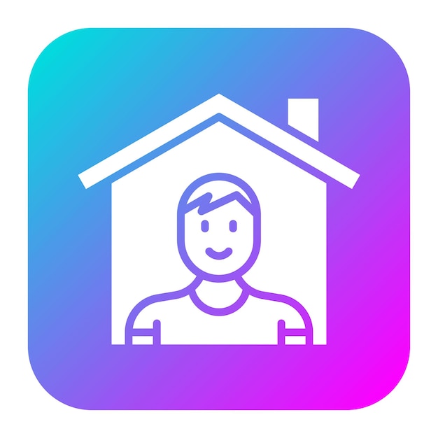 El icono del vector de estadía en el hogar se puede utilizar para el conjunto de iconos de trabajo desde el hogar