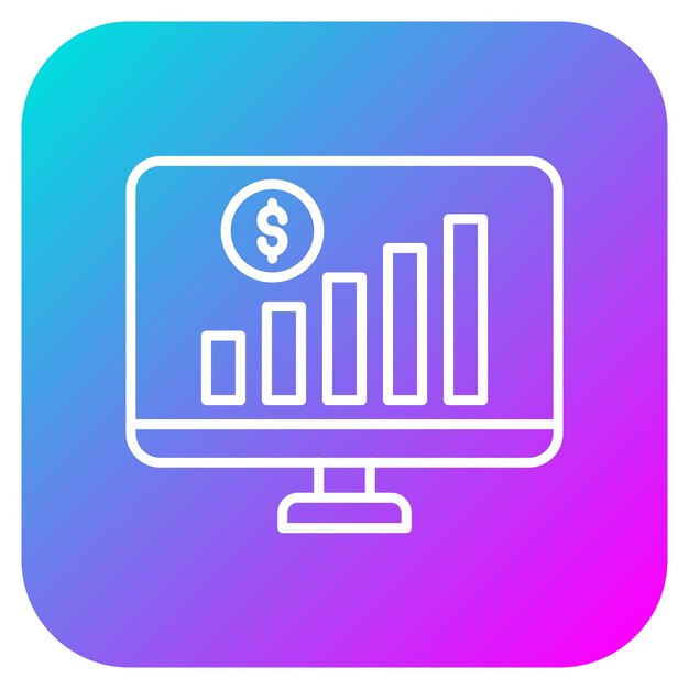 El icono del vector de estadísticas de mercado se puede utilizar para el conjunto de iconos de inicio de negocios
