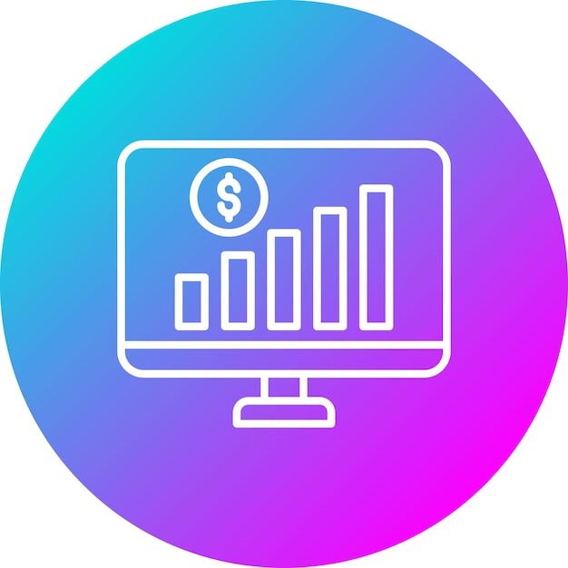 El icono del vector de estadísticas de mercado se puede utilizar para el conjunto de iconos de inicio de negocios