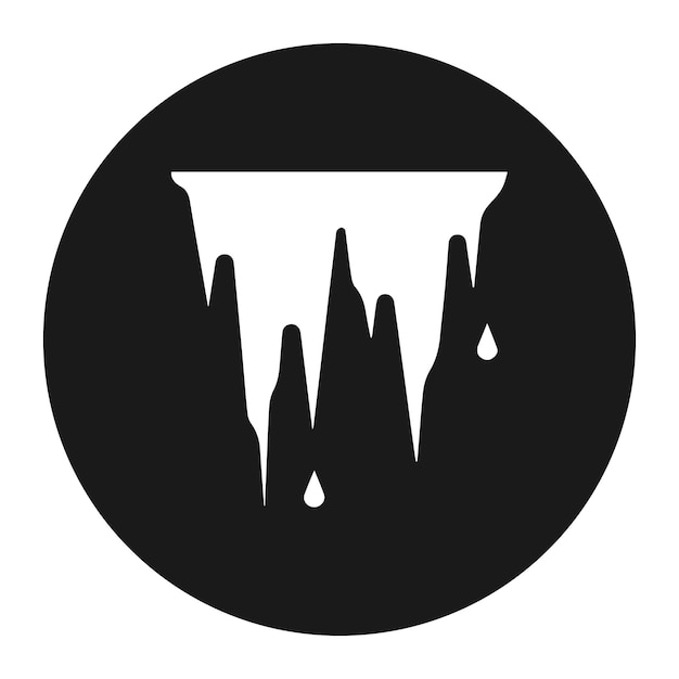 El icono del vector de estalactita se puede usar para el conjunto de iconos de invierno