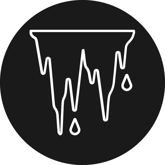 El icono del vector de estalactita se puede usar para el conjunto de iconos de invierno