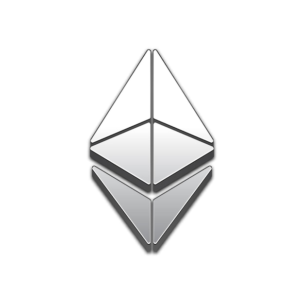 Icono de vector de estilo 3d de moda de moneda Ethereum