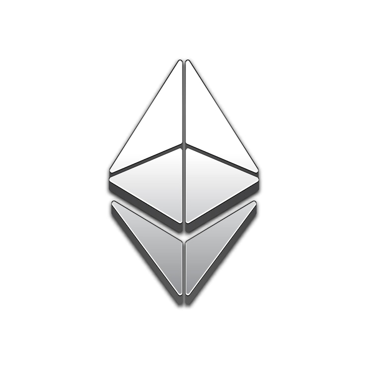 Vector icono de vector de estilo 3d de moda de moneda ethereum