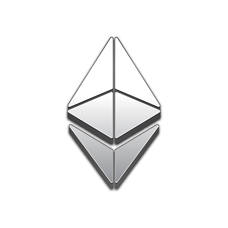 Vector icono de vector de estilo 3d de moda de moneda ethereum