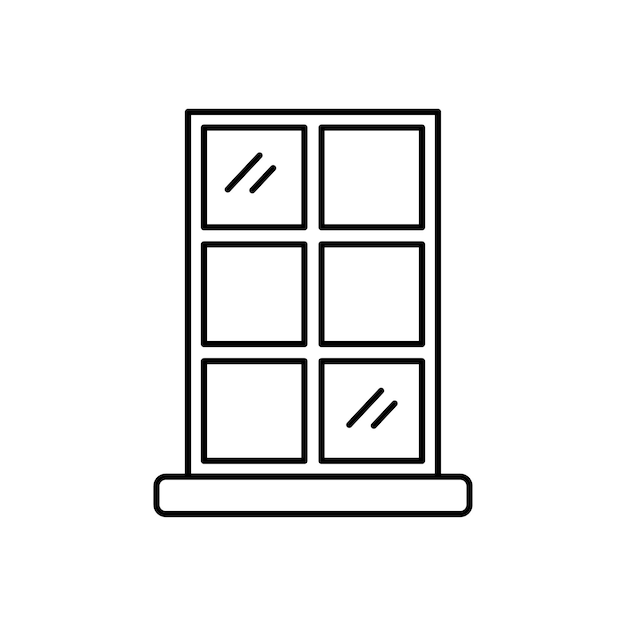 icono de vector de estilo de contorno de ventana