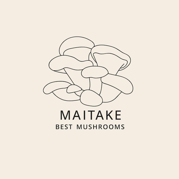 Icono de vector en estilo lineal champiñones maitake Signo de logotipo