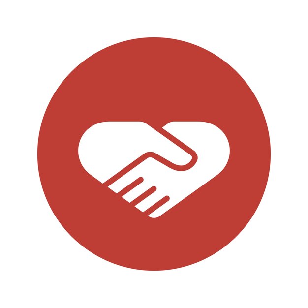 Icono de vector de estilo plano de apretón de manos Icono de asociación
