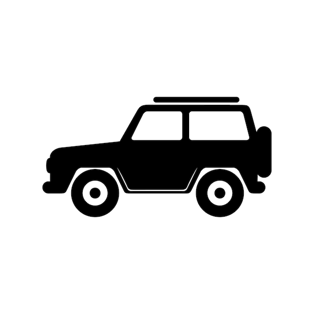 Icono de vector de estilo plano jeep