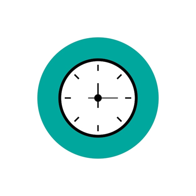 Icono de vector de estilo plano de reloj. Ilustración de vector de tiempo.