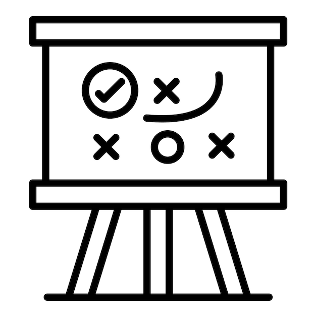 El icono del vector de la estrategia se puede utilizar para el conjunto de iconos del plan de acción