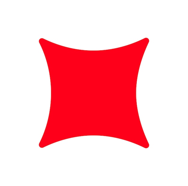 Icono de vector de estrella cuadrada curva roja