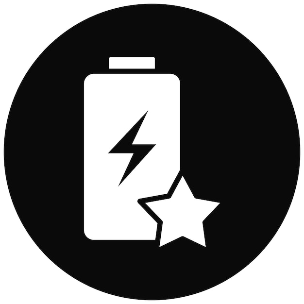 El icono del vector de estrellas se puede utilizar para el conjunto de iconos de batería y energía