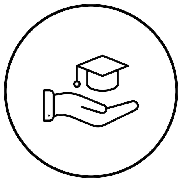 El icono del vector de estudio de la mano se puede utilizar para el conjunto de iconos de aprendizaje