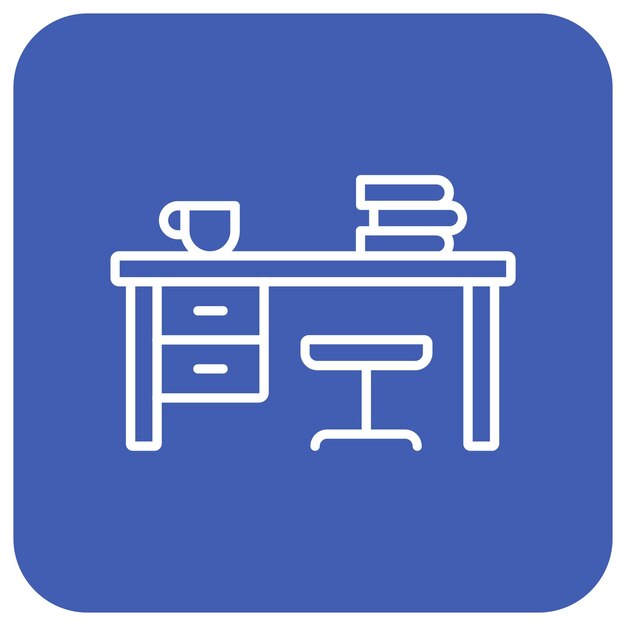 El icono del vector de estudio de la tabla se puede utilizar para el conjunto de iconos de aprendizaje