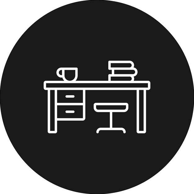 El icono del vector de estudio de la tabla se puede utilizar para el conjunto de iconos de aprendizaje