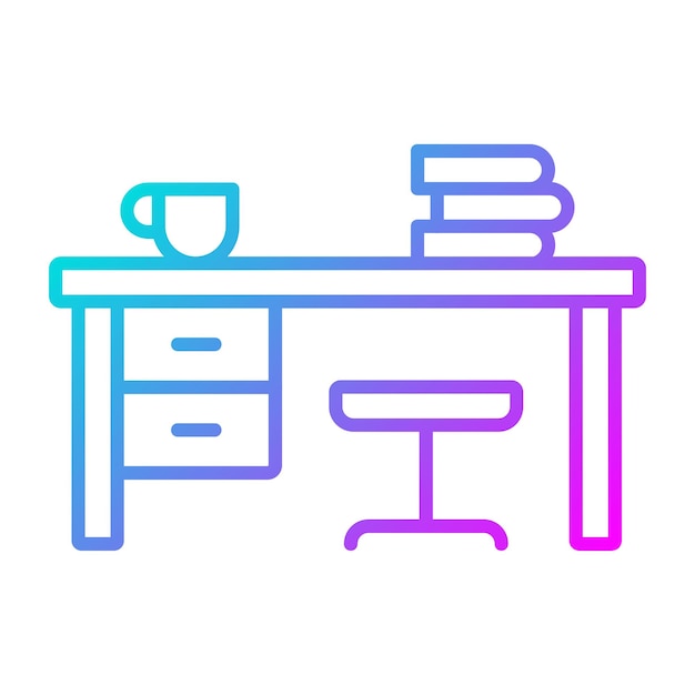 El icono del vector de estudio de la tabla se puede utilizar para el conjunto de iconos de aprendizaje