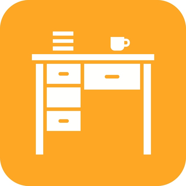 El icono del vector de estudio de la tabla se puede utilizar para el conjunto de iconos interiores