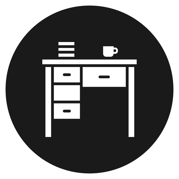 El icono del vector de estudio de la tabla se puede utilizar para el conjunto de iconos interiores