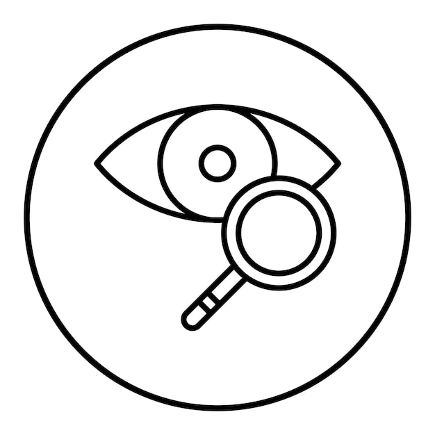 El icono del vector de examen ocular se puede utilizar para el conjunto de iconos de control de salud