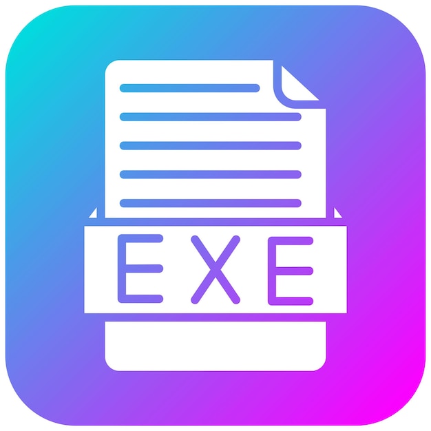 El icono del vector EXE se puede utilizar para el conjunto de iconos de formatos de archivo