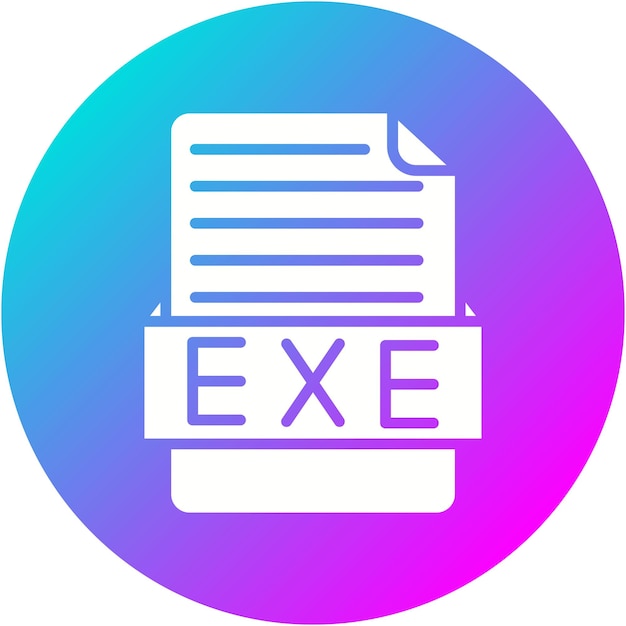 El icono del vector EXE se puede utilizar para el conjunto de iconos de formatos de archivo