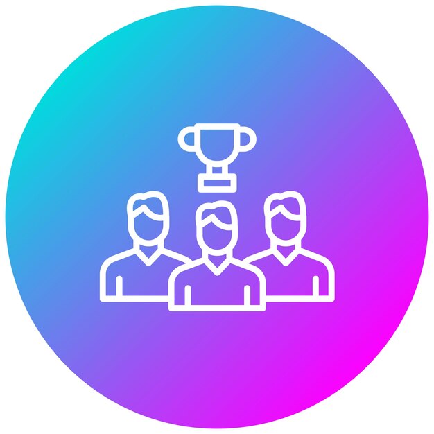 El icono del vector de éxito del equipo se puede usar para el conjunto de iconos de trabajo en equipo