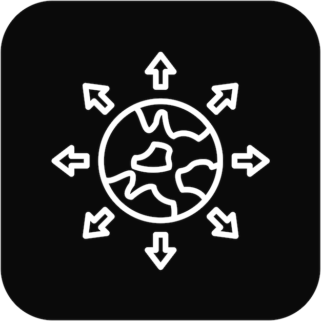 El icono del vector de expansión global se puede utilizar para el conjunto de iconos de la encuesta