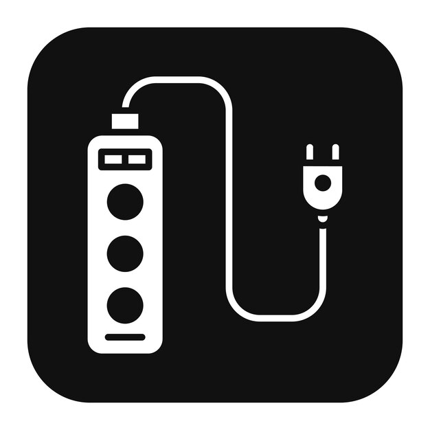 El icono del vector de extensión del cordón se puede usar para el conjunto de iconos de mejoras para el hogar