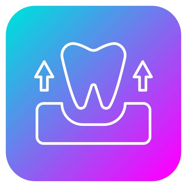 El icono del vector de extracción de dientes se puede utilizar para el conjunto de iconos de cuidado dental