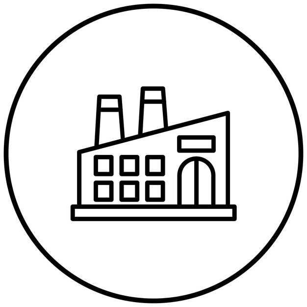 El icono del vector de fábrica se puede utilizar para el conjunto de iconos de metalurgia