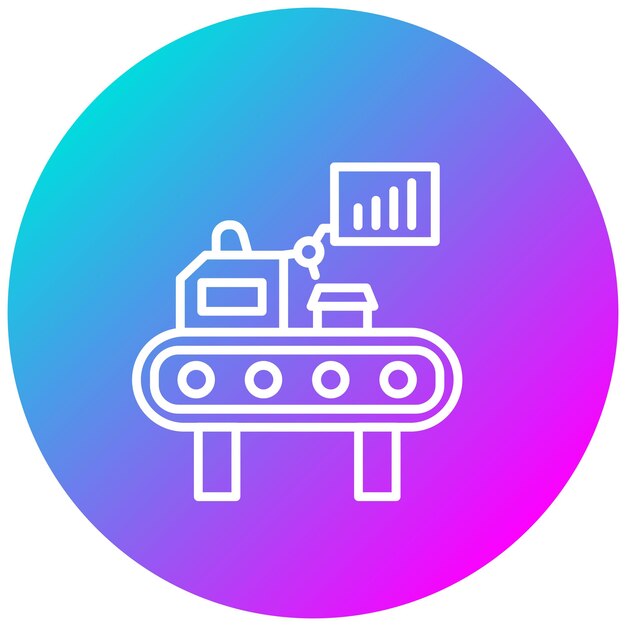 El icono del vector de fabricación delgada se puede utilizar para el conjunto de iconos de producción en masa