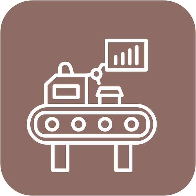 El icono del vector de fabricación delgada se puede utilizar para el conjunto de iconos de producción en masa