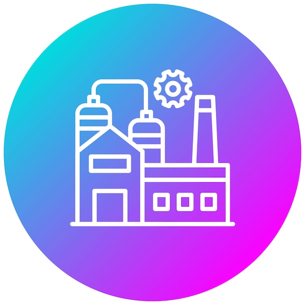 El icono del vector de fabricación de la planta se puede utilizar para el conjunto de iconos de producción en masa