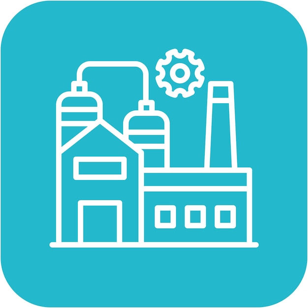 El icono del vector de fabricación de la planta se puede utilizar para el conjunto de iconos de producción en masa